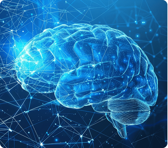 Cerebro digital iluminado que simboliza la inteligencia de procesos y el análisis que ofrece un software para modelado de procesos