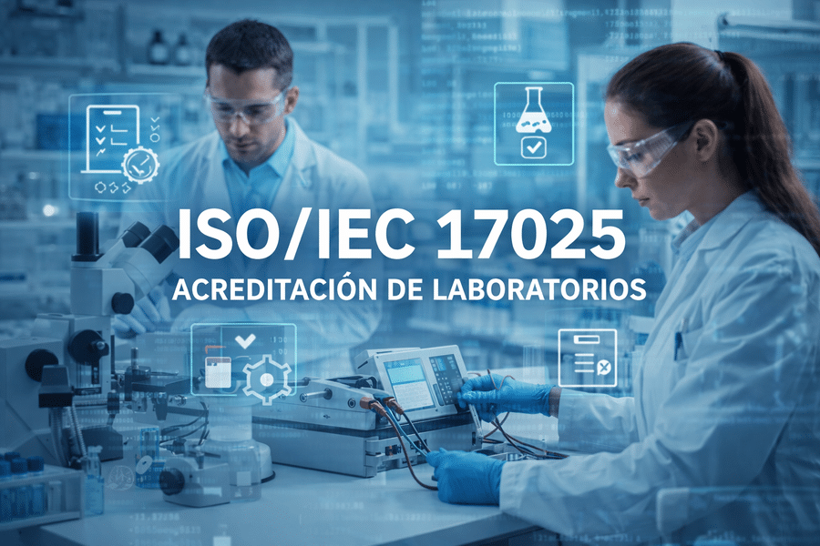 Laboratorio de ensayo y calibración trabajando bajo los requisitos de la acreditación ISO/IEC 17025.